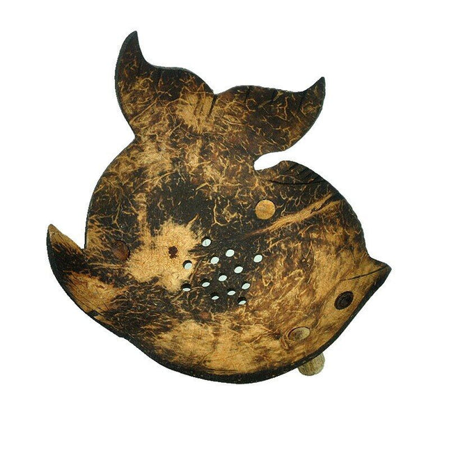 Handgemachte Seifenschale Fisch aus Kokosnuss