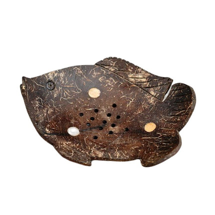 Handgemachte Seifenschale Fisch aus Kokosnuss