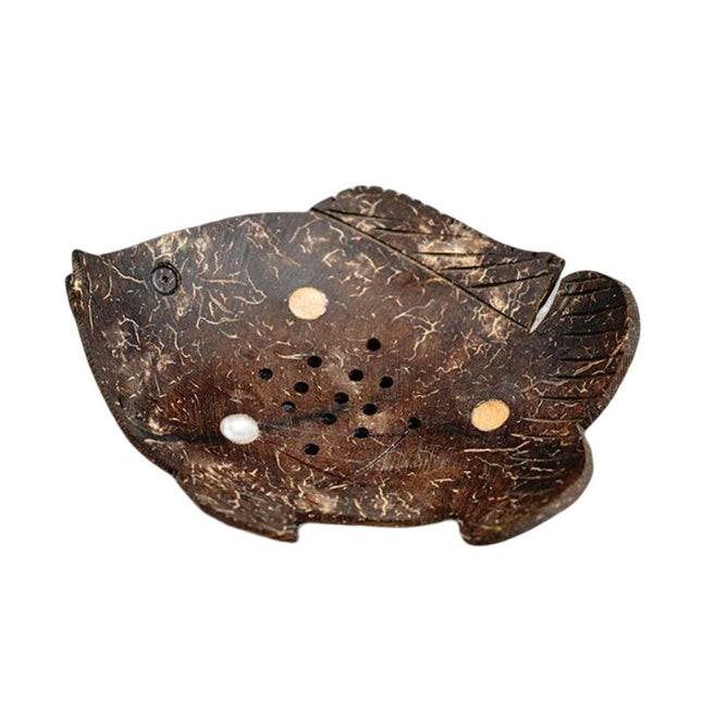 Handgemachte Seifenschale Fisch aus Kokosnuss