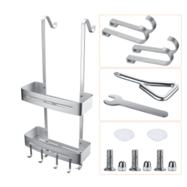 Duschregal Edelstahl zum Hängen schwarz