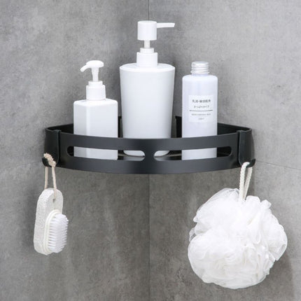 Schwarzes Eckduschregal für die Dusche
